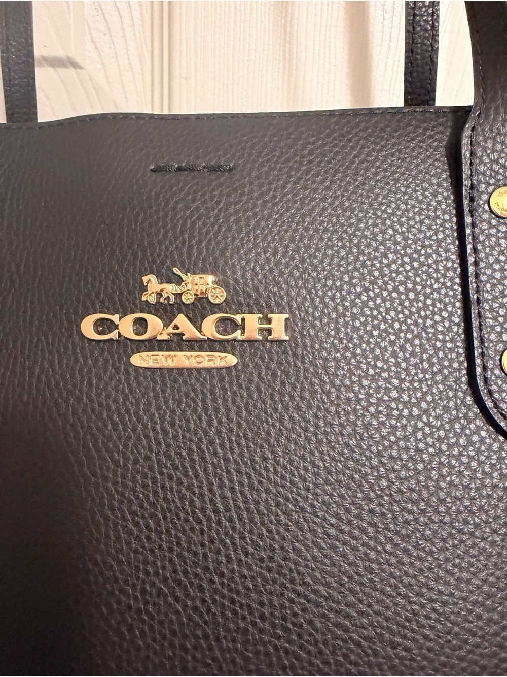 Coach Town Tote Black Leather Large Carryall NWT - Picture 7 of 11